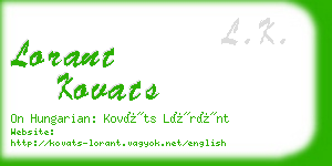 lorant kovats business card